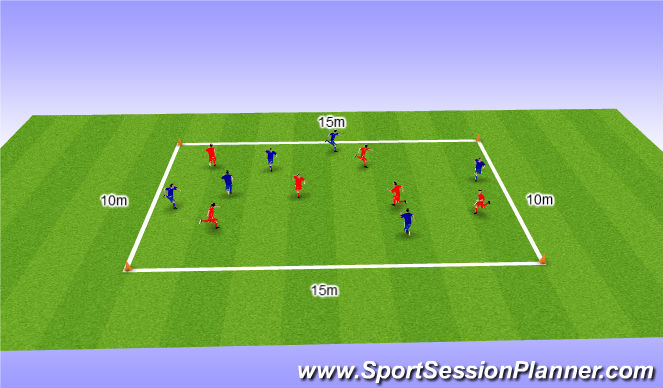 Football/Soccer Session Plan Drill (Colour): farmer ogre chase ( with out ball)