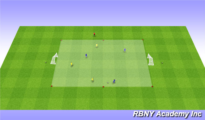 Football/Soccer Session Plan Drill (Colour): On Arrival - 3v3s
