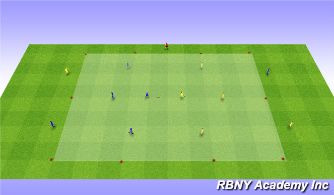 Football/Soccer Session Plan Drill (Colour): Main - 4v4+4