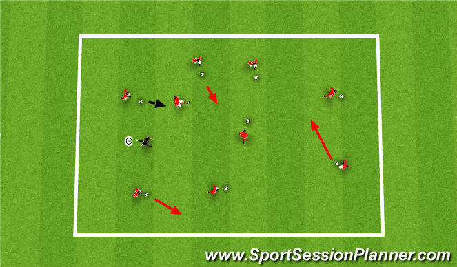 Football/Soccer Session Plan Drill (Colour): Freeze tag