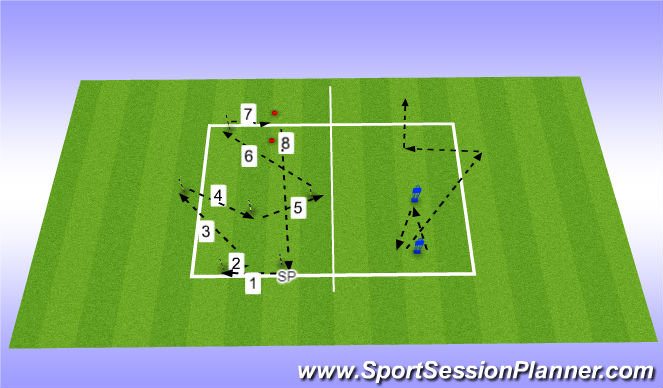 Football/Soccer Session Plan Drill (Colour): Passing Patterns