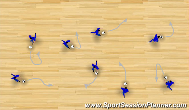 Futsal Session Plan Drill (Colour): Warm Up