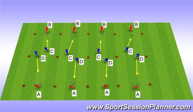 Football/Soccer Session Plan Drill (Colour): Movement and Passing