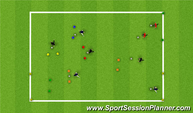 Football/Soccer Session Plan Drill (Colour): 盤球泊車