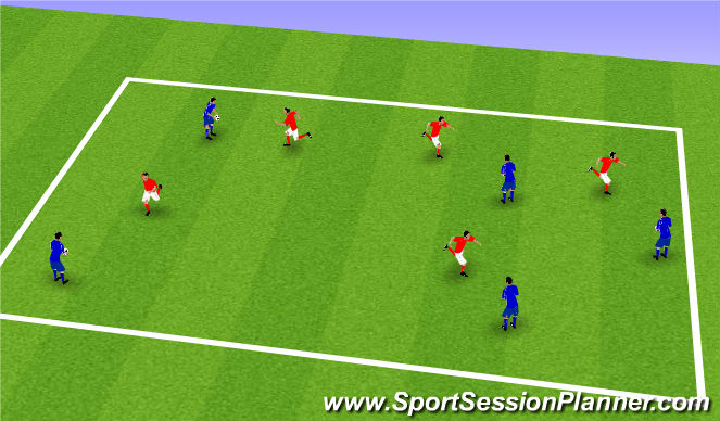 Football/Soccer Session Plan Drill (Colour): Warm up