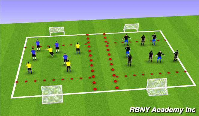 Football/Soccer Session Plan Drill (Colour): Shooting - Exercise 2: Conditioned game (Opposed)