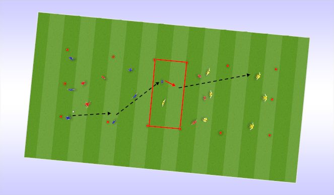 Football/Soccer Session Plan Drill (Colour): Transfer Game Through a No. 10