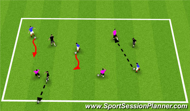 Football/Soccer Session Plan Drill (Colour): Combine to keep possession