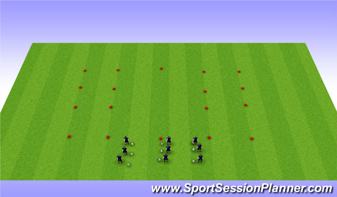 Football/Soccer Session Plan Drill (Colour): Technical Drill- Set Up 1