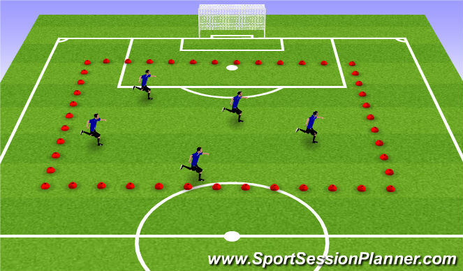 Football/Soccer Session Plan Drill (Colour): Warm up
