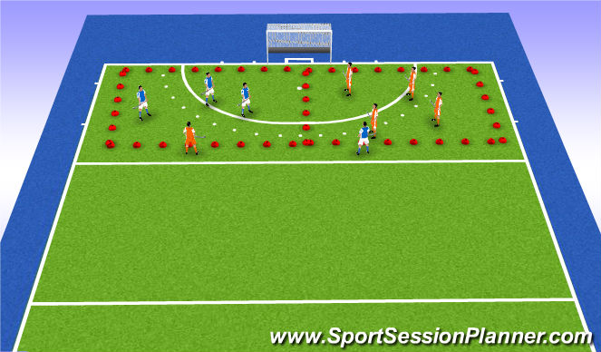 Hockey Session Plan Drill (Colour): trefbal