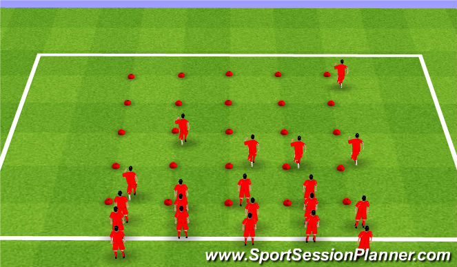 Football/Soccer Session Plan Drill (Colour): Warm Up