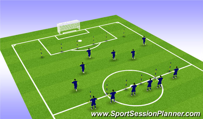 Football/Soccer Session Plan Drill (Colour): Fitness 30 mins