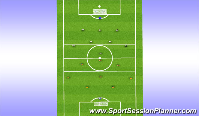 Football/Soccer Session Plan Drill (Colour): 8v8 w/zones