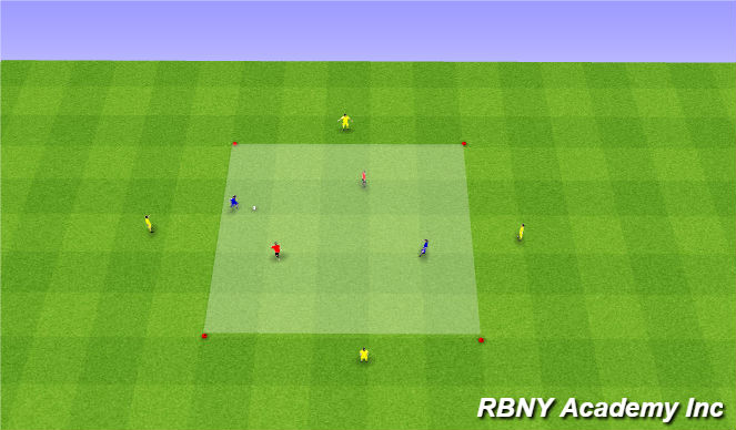 Football/Soccer Session Plan Drill (Colour): Main - 2v2+4