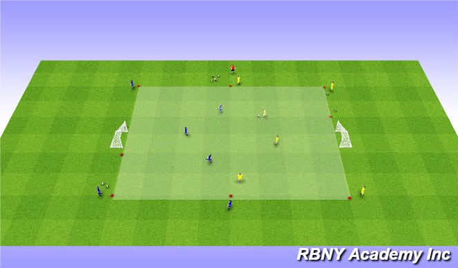 Football/Soccer Session Plan Drill (Colour): Condition - 3v3 Transition