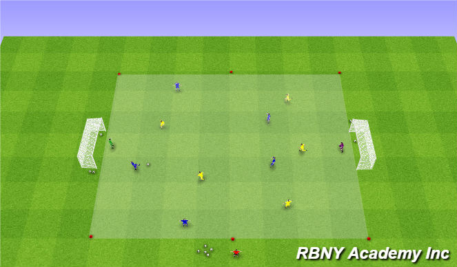 Football/Soccer Session Plan Drill (Colour): Game - 6v6