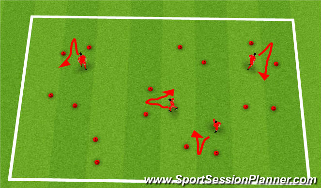 Football/Soccer Session Plan Drill (Colour): Calentamiento