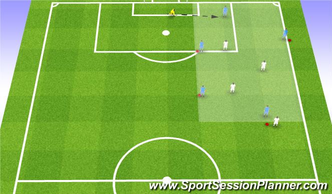 Football/Soccer Session Plan Drill (Colour): Build Up Isolated