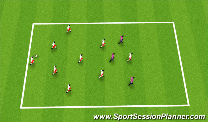 Football/Soccer Session Plan Drill (Colour): Game shape walkthrough