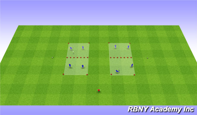 Football/Soccer Session Plan Drill (Colour): Soccer Tennis - on arrival