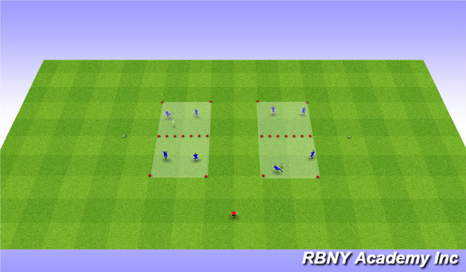 Football/Soccer Session Plan Drill (Colour): Soccer Tennis - on arrival