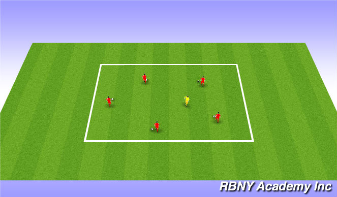 Football/Soccer Session Plan Drill (Colour): Knockout - Dribbling & RWB