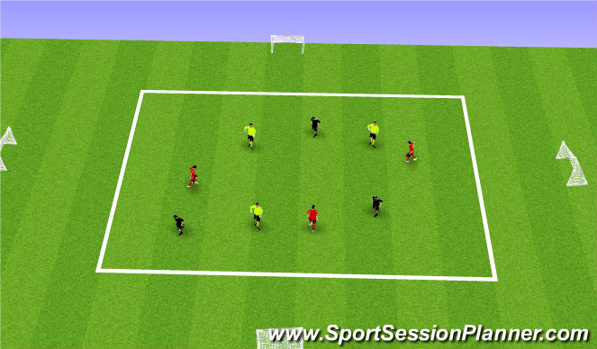 Football/Soccer Session Plan Drill (Colour): 3v3+3 Game