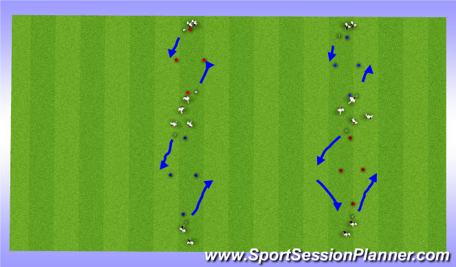 Football/Soccer Session Plan Drill (Colour): Dribbling Diamonds