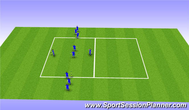Football/Soccer Session Plan Drill (Colour): A1 Passing drill