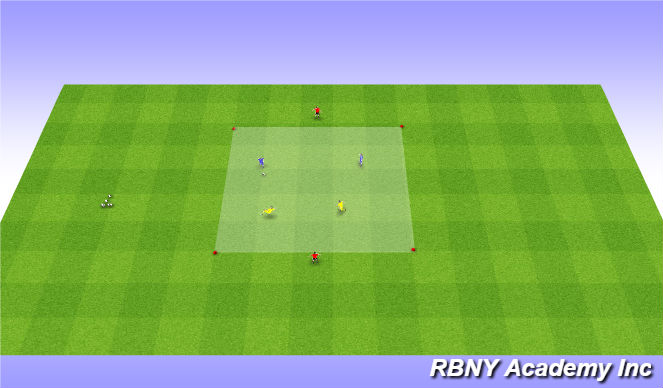 Football/Soccer Session Plan Drill (Colour): Intro - 2v2+2