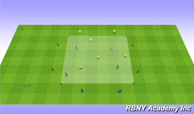 Football/Soccer Session Plan Drill (Colour): Condition - 4v4+4(+4)