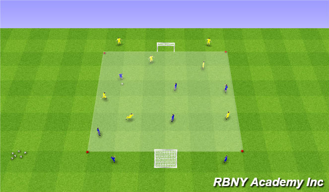Football/Soccer Session Plan Drill (Colour): Main - 4v4+4(+2)