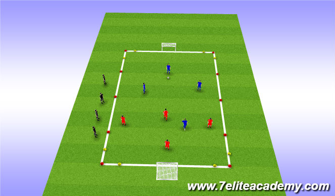 Football/Soccer Session Plan Drill (Colour): 4v4