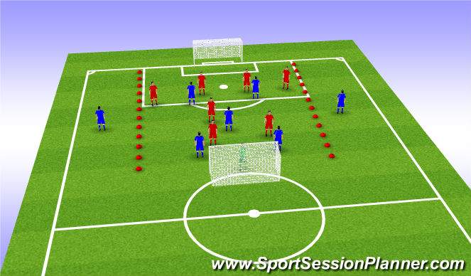 Football/Soccer Session Plan Drill (Colour): A11 Game situation - Promoting width