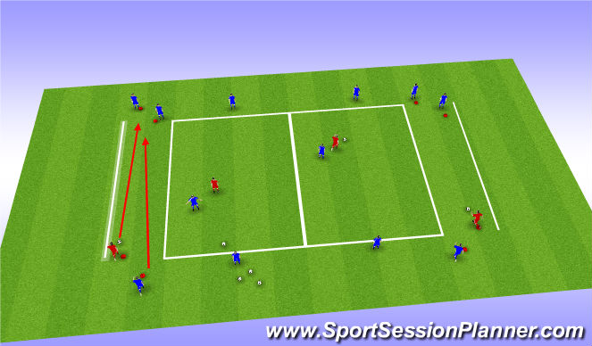 Football/Soccer Session Plan Drill (Colour): A25 Possession and Running