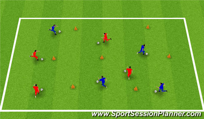 Football/Soccer Session Plan Drill (Colour): Calentamiento