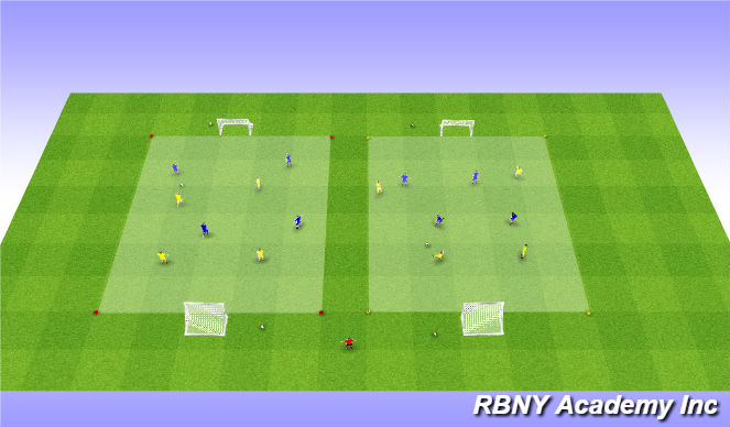 Football/Soccer Session Plan Drill (Colour): Game - 4v4 Tournament