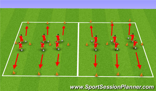 Football/Soccer Session Plan Drill (Colour): Ball Control