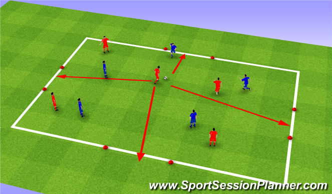 Football/Soccer Session Plan Drill (Colour): Whole 2
