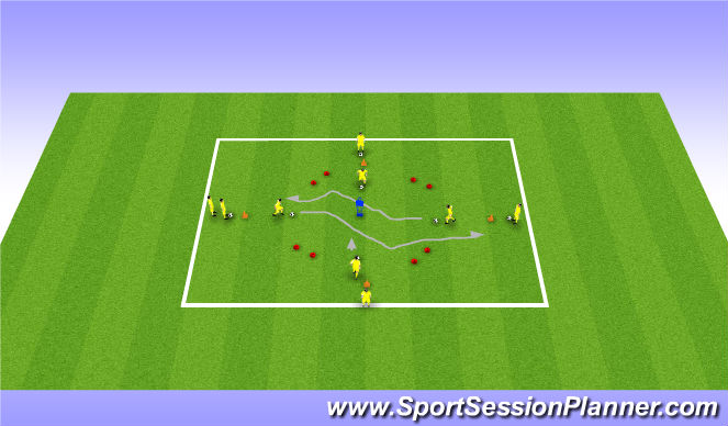 Football/Soccer Session Plan Drill (Colour): Technique