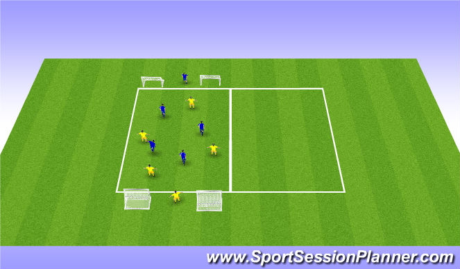 Football/Soccer Session Plan Drill (Colour): Short suport and depth suport 3