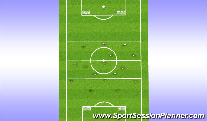 Football/Soccer Session Plan Drill (Colour): 8v8 w/zones
