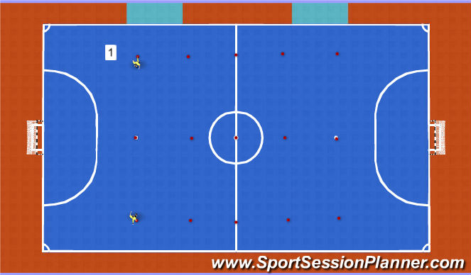Futsal Session Plan Drill (Colour): Warm up