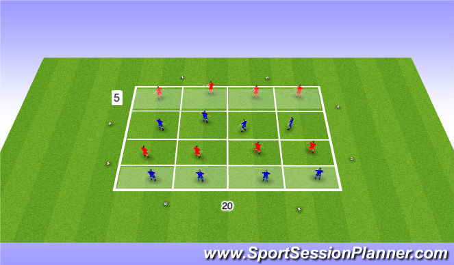 Football/Soccer Session Plan Drill (Colour): Zonal Defending Game