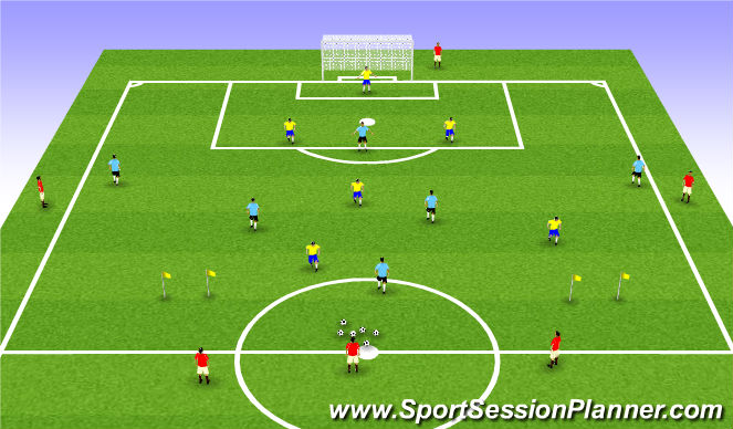 Football/Soccer Session Plan Drill (Colour): 6v6