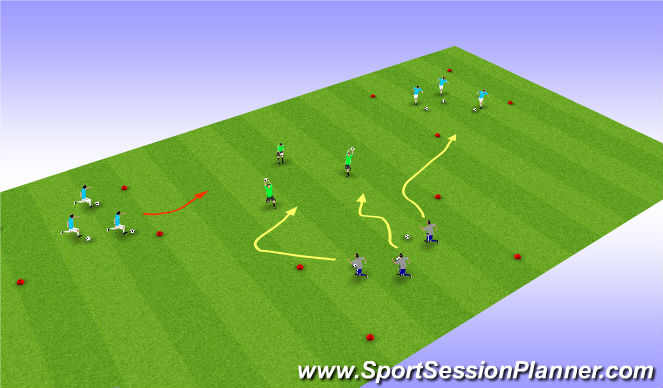 Football/Soccer Session Plan Drill (Colour): Reaction + COD