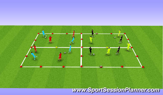 Football/Soccer Session Plan Drill (Colour): 2 v 2