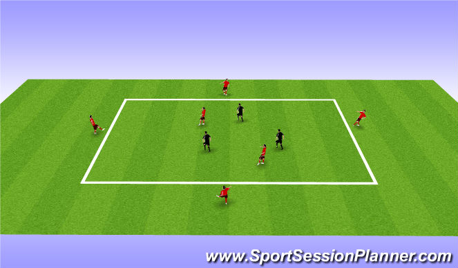 Football/Soccer Session Plan Drill (Colour): *U14's 6v3 or 5v2 Rondo.