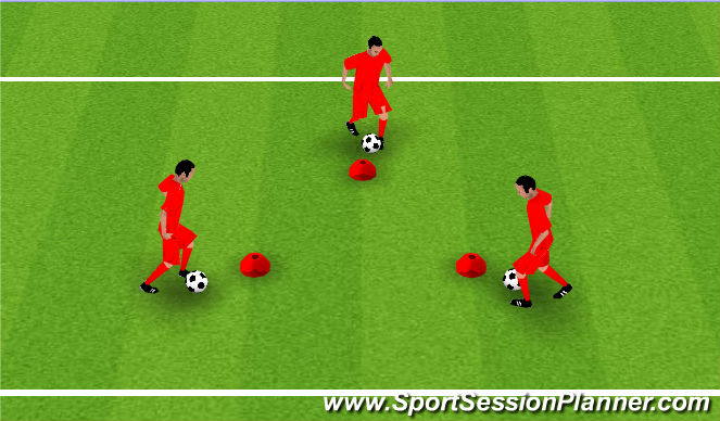 Football/Soccer Session Plan Drill (Colour): Screen Coerver Triangle Technical Game1